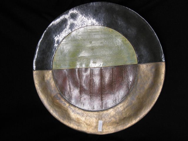 Studio Pottery Charger signed 19  14b18c