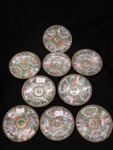 9 Chinese Rose Medallion Porcelain Dishes