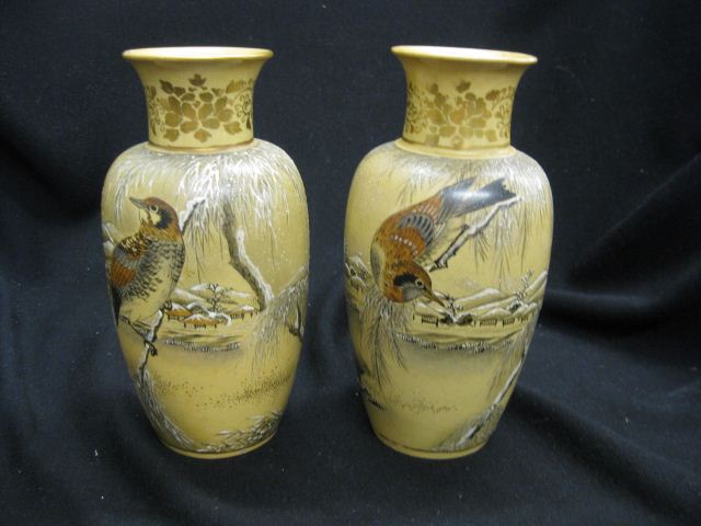 Pair of Japanese Pottery Handpainted 14b1ad