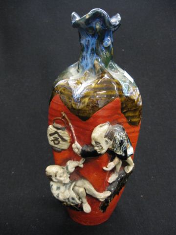 Sumida Oriental Pottery Vase applied
