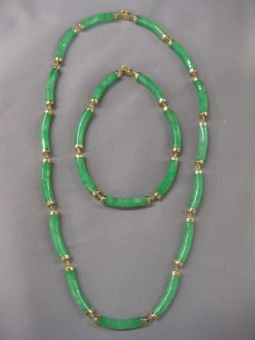 Jade Bracelet & Necklace curved cylinders