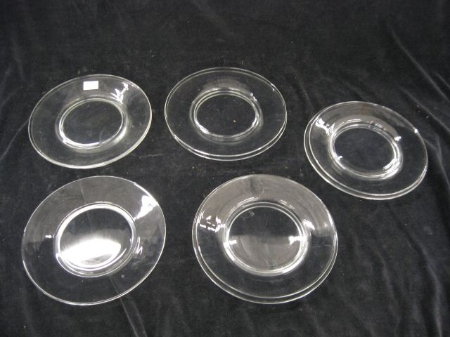 9 Crystal Salad Plates 8 3/4 diameter.