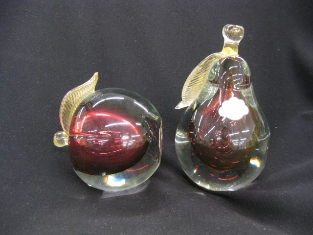 Barbini Art Glass Paperweight Bookends 14b1bf