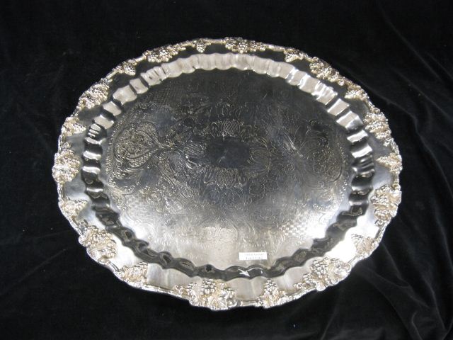 Silverplate Tray Vintage Grape & Vine