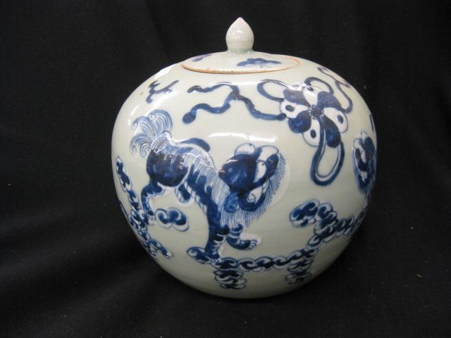 Chinese Porcelain Jar foo dog design