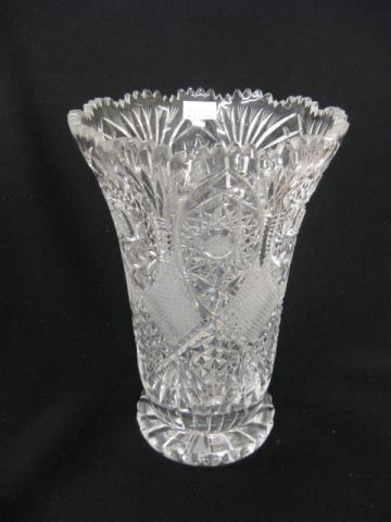 Cut Crystal Vase diamond starburst 14b1dc