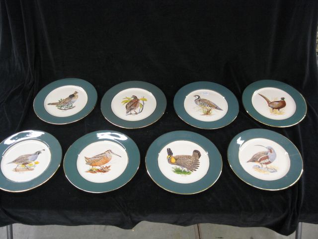 Set of 8 Porcelain Plates ''Gamebird''