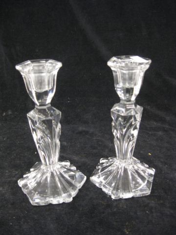 Pair of Crystal Candlesticks 7''