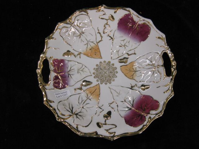 Victorian Porcelain Cake Plate gold