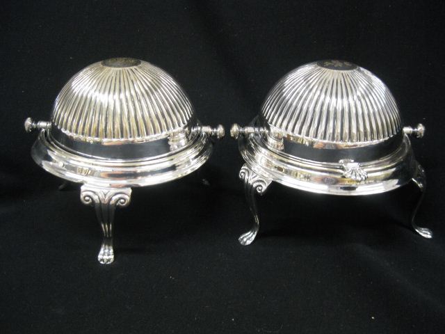 Pair of Silverplate Butter Dishes 14b21f