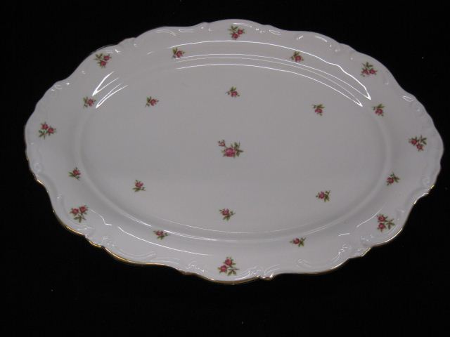 German Porcelain Oval Platter rose