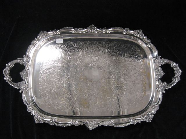 Silverplate Tray footed handled 14b223