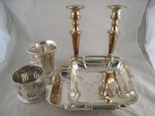 A quantity of silver plate comprising
