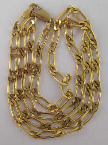 A 9 carat gold flat link chain