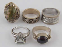 A mixed lot comprising five white metal