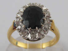 A hallmarked 18 carat gold sapphire