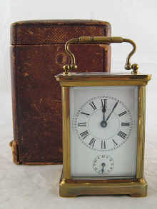 A French brass carriage clock alarm 14b2f6