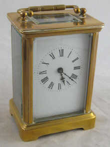 A French brass carriage clock with 8