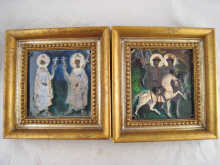 Two framed ceramic Orthodox probably