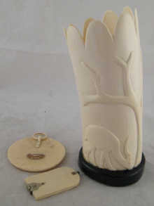 A carved ivory vase probably African