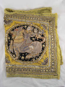 A Siamese stumpwork textile of dancing