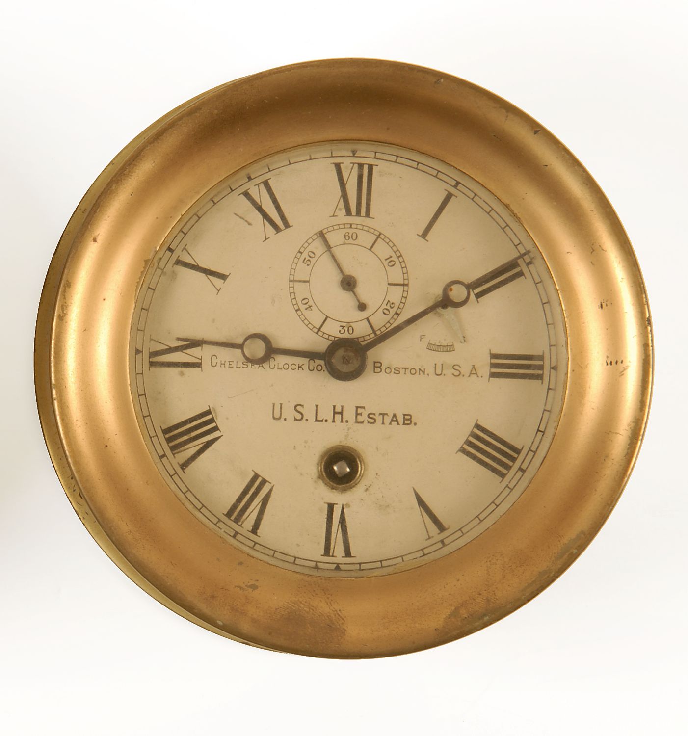 CHELSEA BRASS LIGHTHOUSE CLOCKFace marked