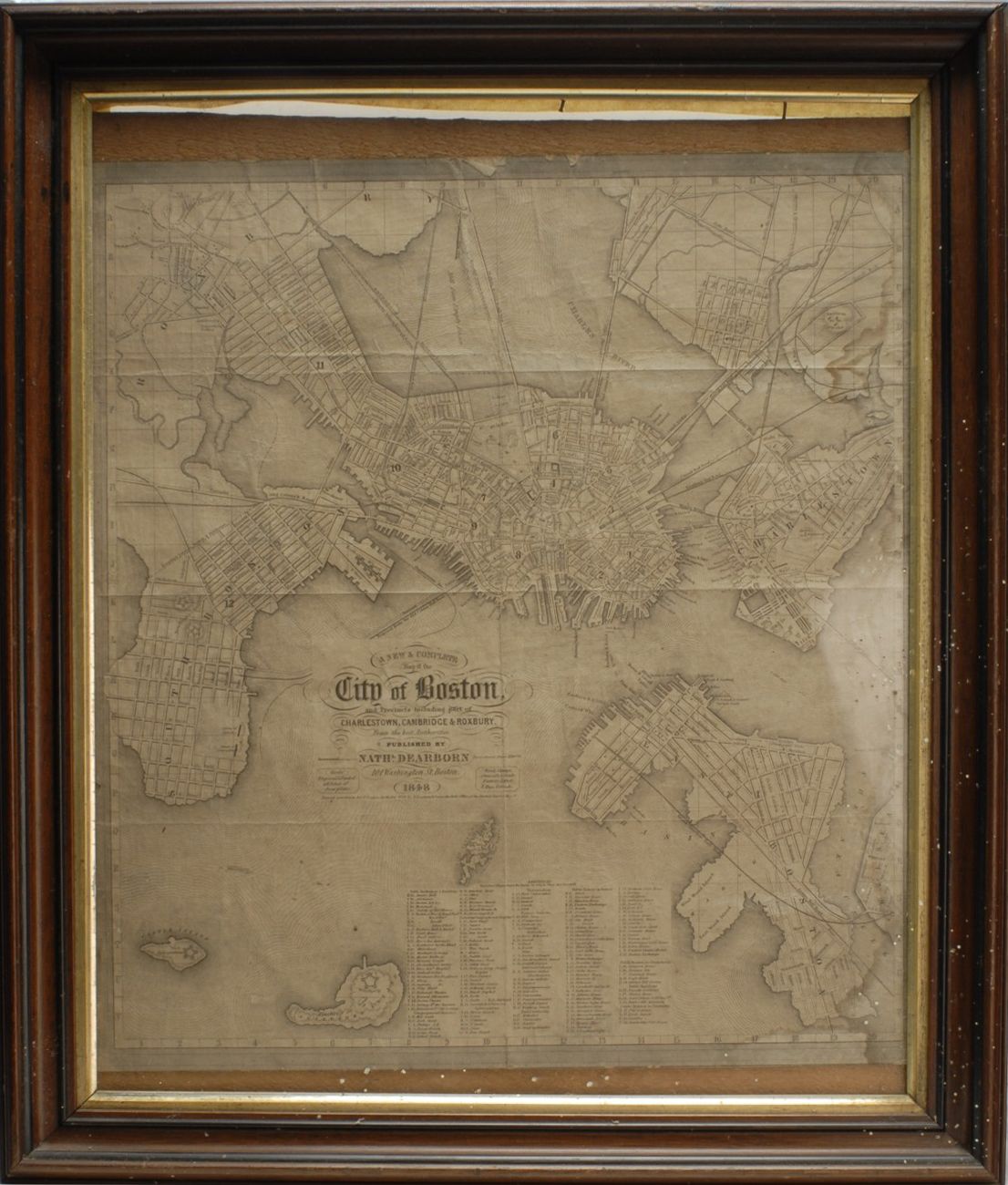 TWO FRAMED MAPS OF BOSTON1 Town 14b488