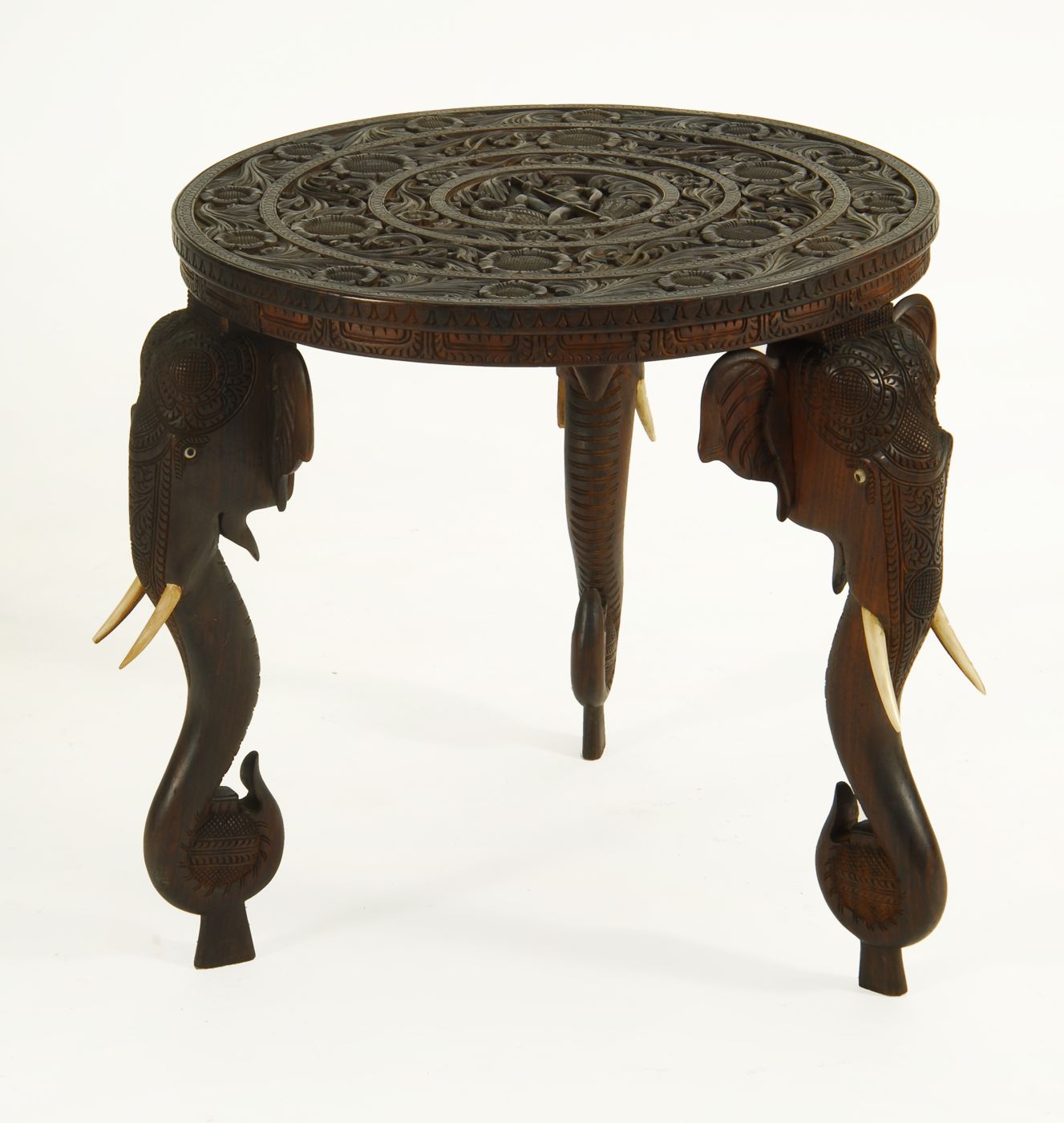 ANGLO-INDIAN ROUND CENTER TABLE WITH