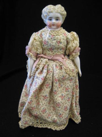 Victorian China Head Doll unusual blond