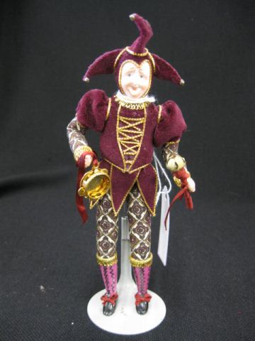 Bisque Head Jester Doll elaborate costume