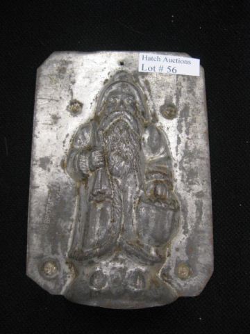 Anitque Tin Chocolate Mold of Santa 14b642