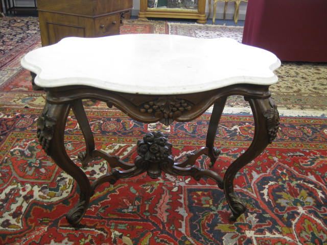 19th Century Mahogany Marble Top Table