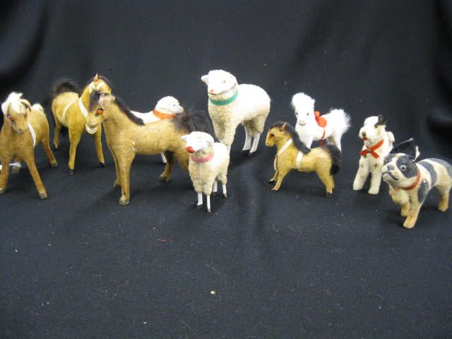 10 Miniature Animal Figurines mostly