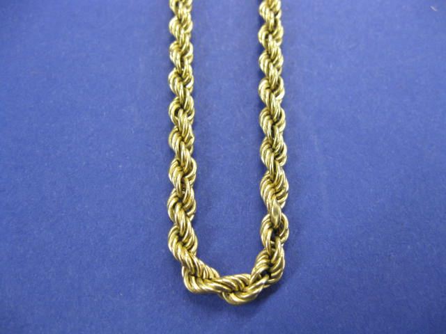 14k Gold Rope Chain 18 long 10 grams.