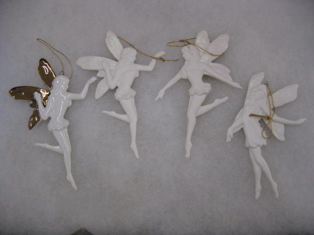 4 Figural Porcelain Christmas Ornaments 14b65b