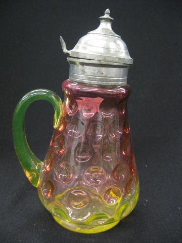 Victorian Amberina Glass Syrup