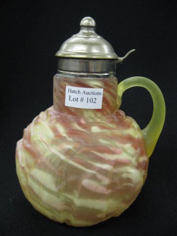 Victorian Art Glass Syrup Pitcher by