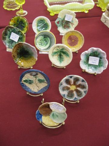 Collection of 12 Majolica Pottery