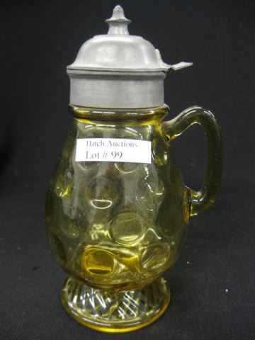 Victorian Amber Glass Syrup Pitcher 14b677