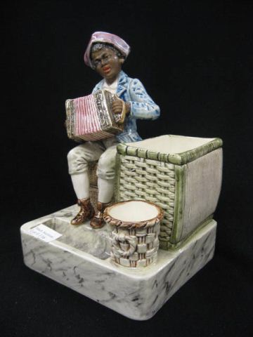 Victorian Figural Majolica Pottery Smoking