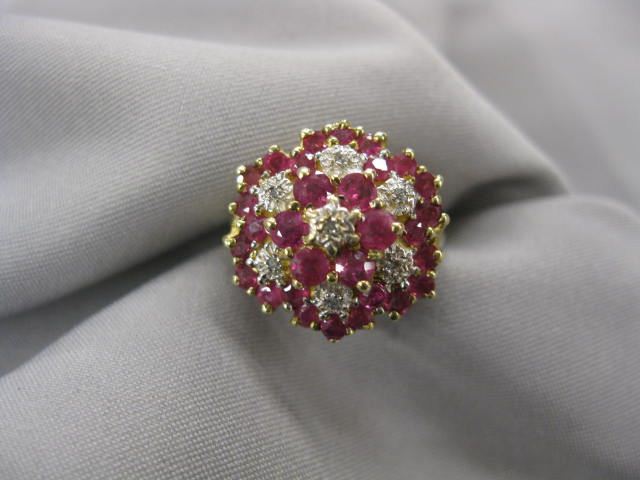 Ruby & Diamond Ring floral cluster