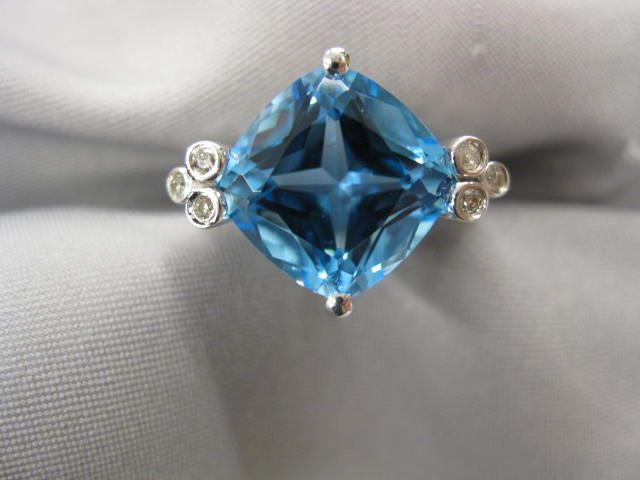 Blue Topaz Diamond Ring rich 14b6b7