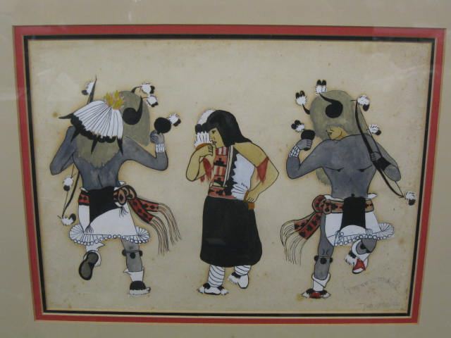 Rafael Medina Watercolor Indian dancers