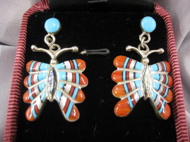 Indian Turquoise & Coral Earrings