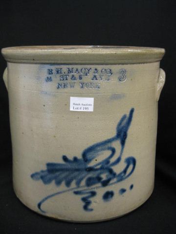 R.H. Macy & Co. Stoneware Crock