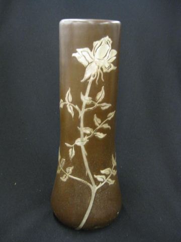 Heintz Sterling & Bronze Vase rose decor