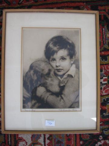 J Knowles Hare Etching Sympathy  14b713