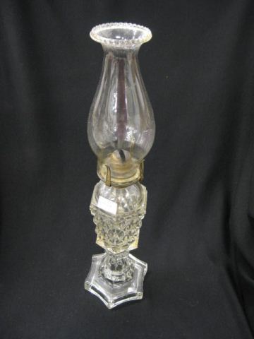 19th Century Glass Oil Lamp diamond
