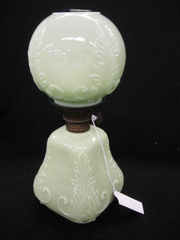 Victorian Art Glass Miniature Oil Lamp