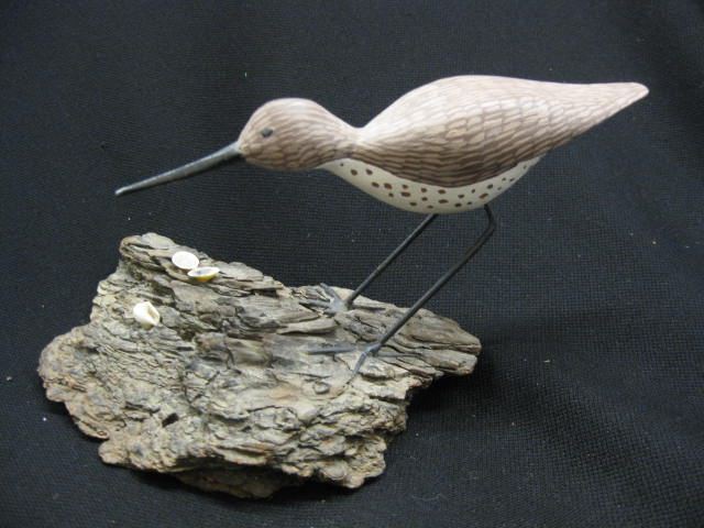 Carved Painted Wooden Shorebird 14b73d